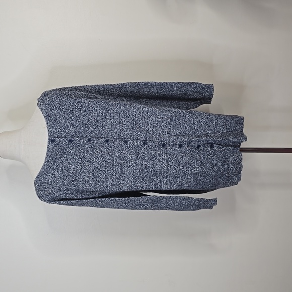 Modcloth Blue & White Speckle Sweater With Button Back Detail XL - Picture 2 of 4